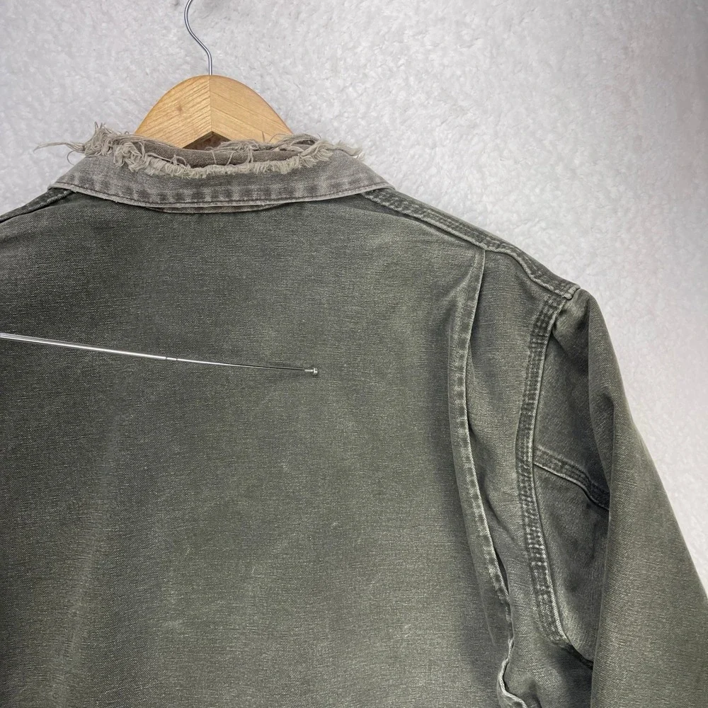 Carhartt Detroit Jacket Blanket Lined Mens XL J97 MOS Moss Green‎ Thrashing